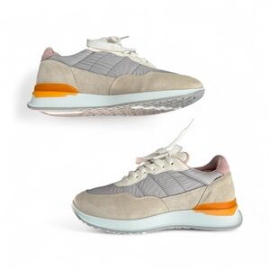 ese O ese Dirty Malva Gray Nylon & Cream Suede Leather Sneakers Sz 37